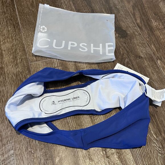 NWT Cupshe Bikini Bottoms Women’s Size Small Blue Swimsuit Beach - Picture 5 of 6